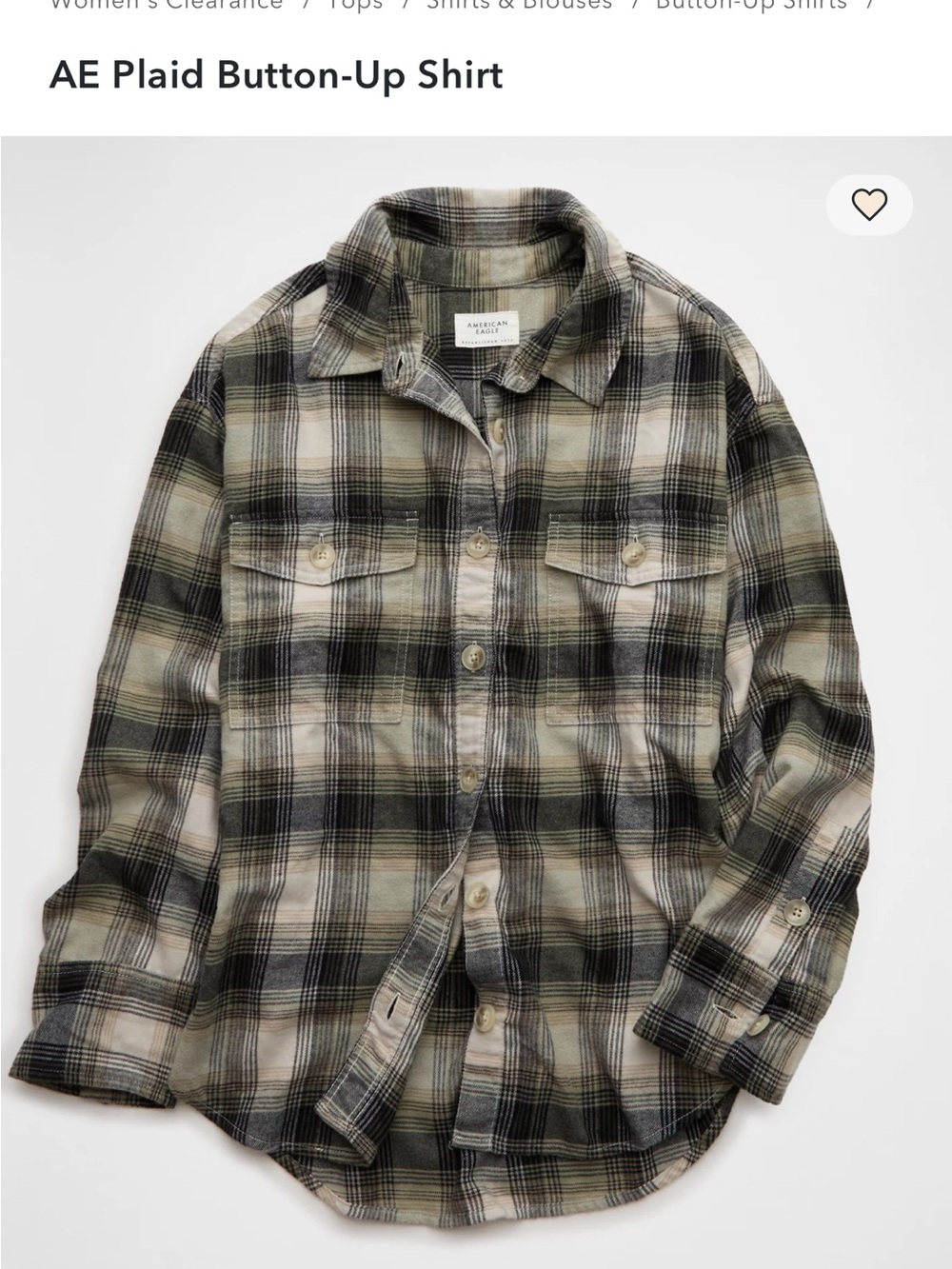 American Eagle Outfitters Plaid Jacket in Beige and Black